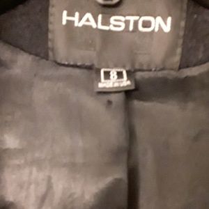 Halston made USA size 8 black coat vintage